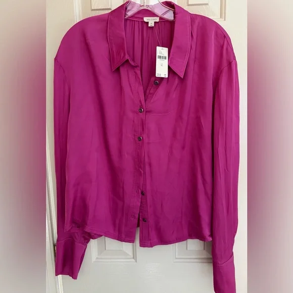 PILCRO $108 Pink Button-Up Blouse - Picture 1 of 5
